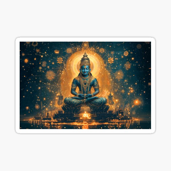 Item preview, Lord Vishnu in Cosmic Mandala designed and sold by AdamesArtStudio.