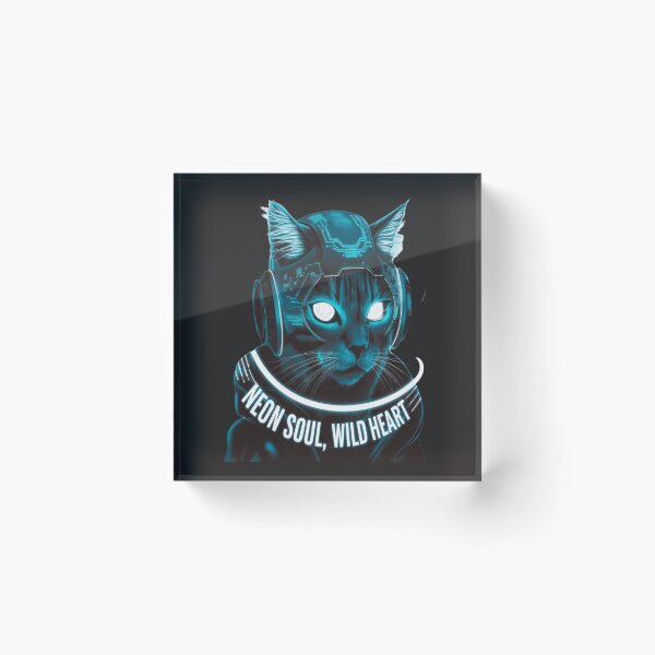 Item preview,  Cyberpunk Neon Cat – Futuristic Glow Art designed and sold by Petpixy.