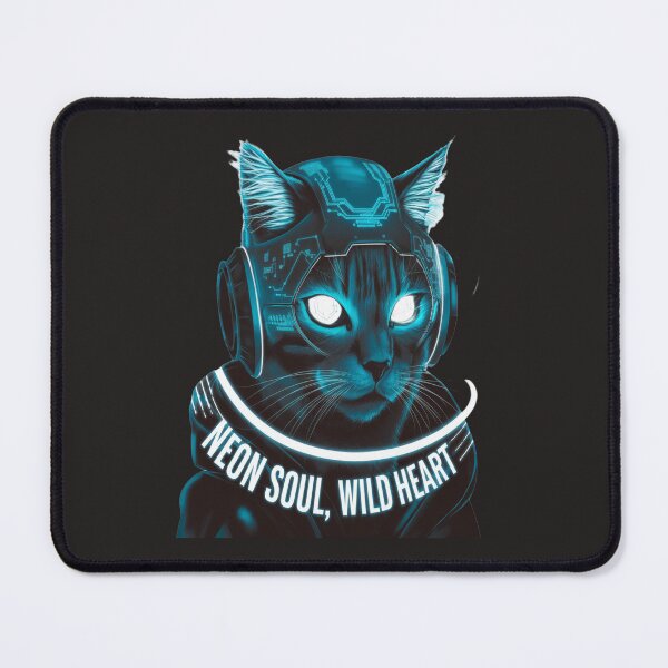 Item preview, Cyberpunk Neon Cat – Futuristic Glow Art designed and sold by Petpixy.