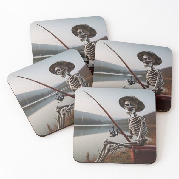 Item preview, Skeleton fisherman at the edge of a lake designed and sold by Club-Satini.