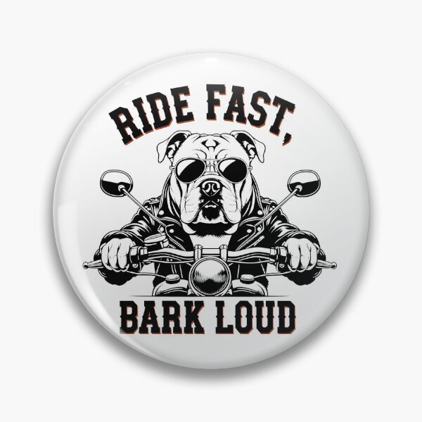 Item preview, RIDE FAST, BARK LOUD - Retro Biker Bulldog  designed and sold by EnigmaVoid.