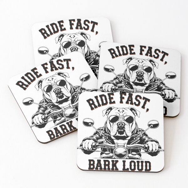 Item preview, RIDE FAST, BARK LOUD - Retro Biker Bulldog  designed and sold by EnigmaVoid.