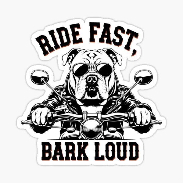Item preview, RIDE FAST, BARK LOUD - Retro Biker Bulldog  designed and sold by EnigmaVoid.