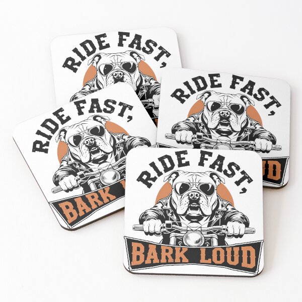 Item preview, RIDE FAST, BARK LOUD - Retro Biker Bulldog.  designed and sold by EnigmaVoid.