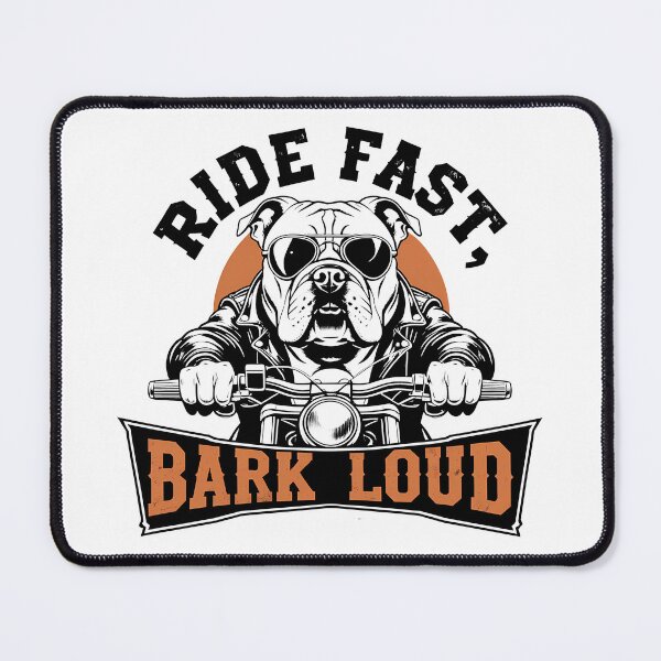 Item preview, RIDE FAST, BARK LOUD - Retro Biker Bulldog. designed and sold by EnigmaVoid.