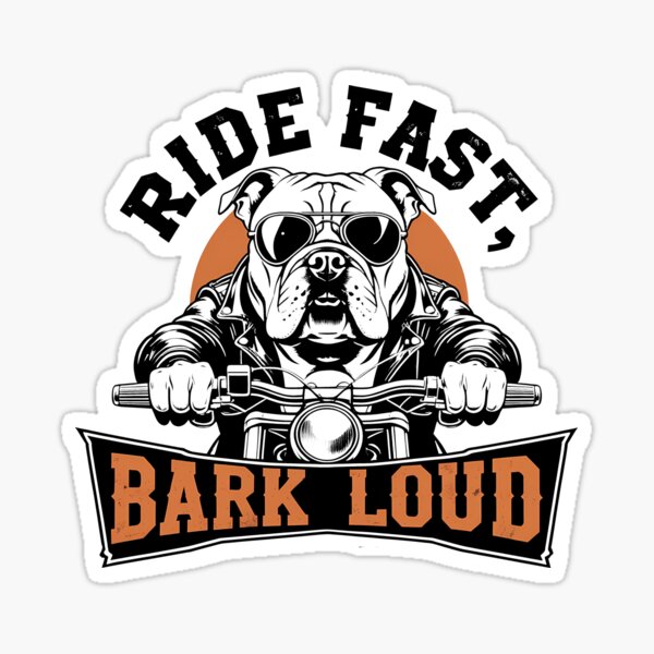 Item preview, RIDE FAST, BARK LOUD - Retro Biker Bulldog.  designed and sold by EnigmaVoid.