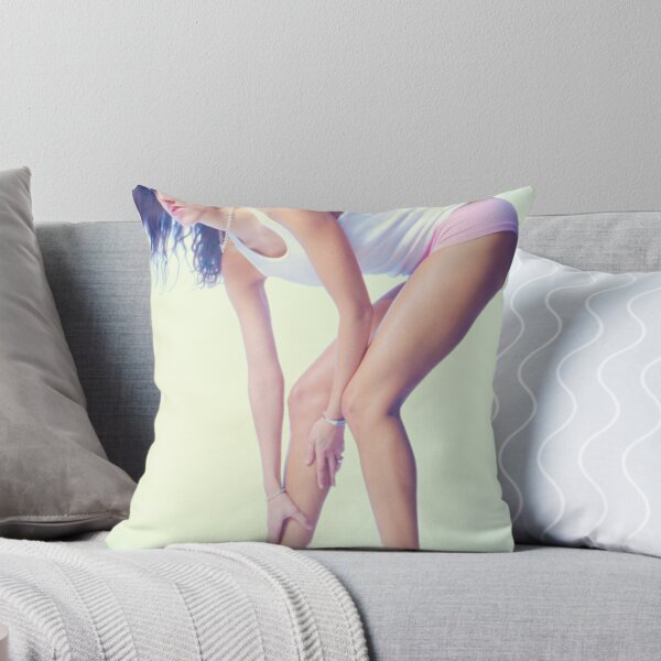 Item preview, Female fashion model posing in white tank top and pink hot panties designed and sold by jklune.