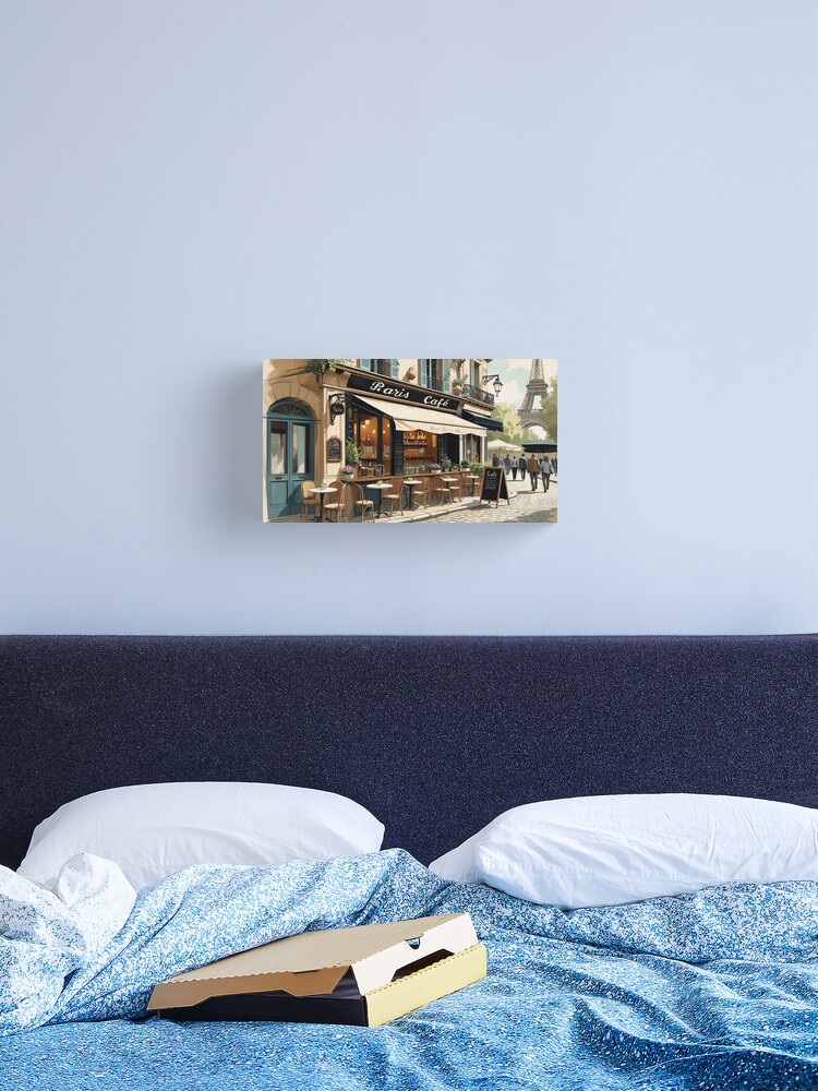 Thumbnail 2 of 3, Canvas Print, Vintage Art, Parisian Café Charm – Vintage Streets of Paris designed and sold by PixelsArtst.