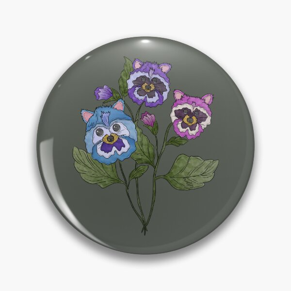 Item preview, Trash Pansies - Raccoon (Trash Panda) and Pansy Animal-Flower Hybrid  designed and sold by Marguerite Artistry.