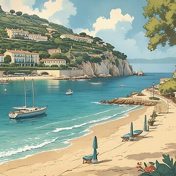 Artwork thumbnail, Vintage Art, Mediterranean Seaside Escape – Coastal Paradise by PixelsArtist.com