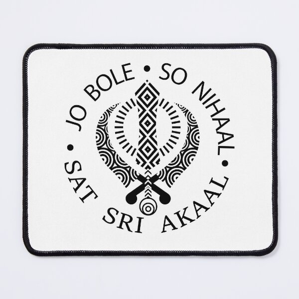Item preview, Jo Bole So Nihaal Sat Sri Akaal (black on white) designed and sold by mindikr.