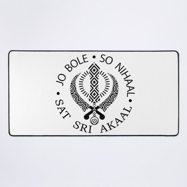 Item preview, Jo Bole So Nihaal Sat Sri Akaal (black on white) designed and sold by mindikr.
