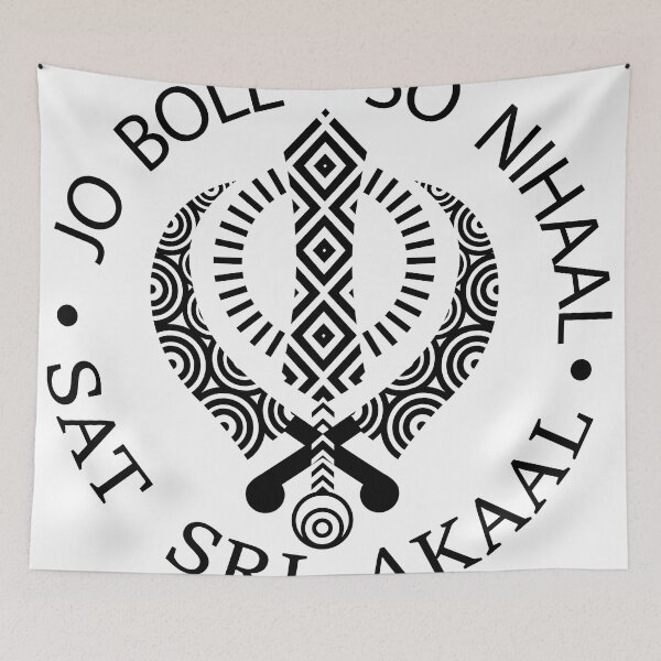 Item preview, Jo Bole So Nihaal Sat Sri Akaal (black on white) designed and sold by mindikr.
