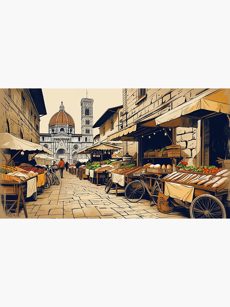 Thumbnail 3 of 3, Canvas Print, Vintage Art, Bustling Moroccan Market – Timeless Souk Scene designed and sold by PixelsArtst.