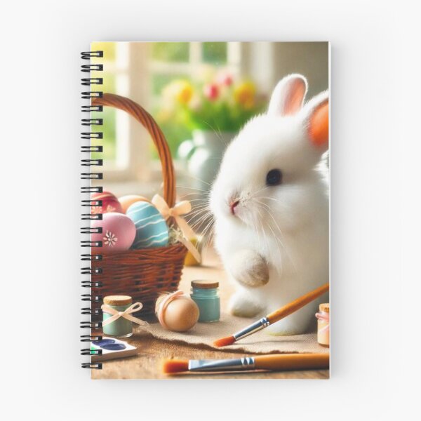 Aperçu de l'œuvre Lapin de Pâques peignant des œufs de Pâques créée et vendue par BackgroundND.