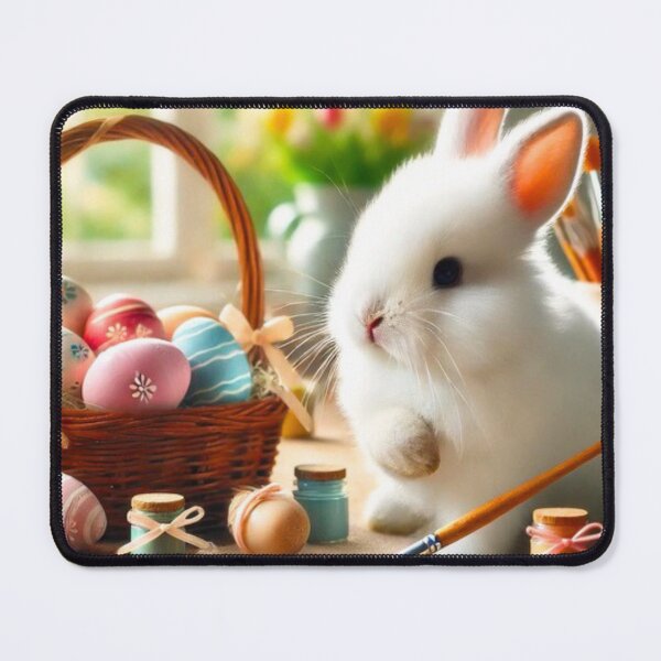 Item preview, Easter Bunny painting Easter eggs designed and sold by BackgroundND.