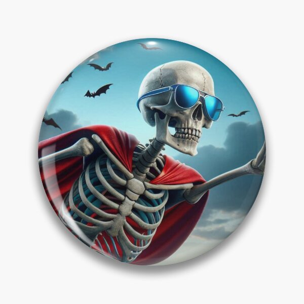 Item preview, Superhero skeleton flying over the city designed and sold by Club-Satini.
