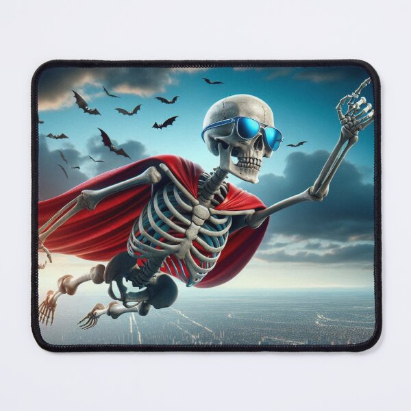 Item preview, Superhero skeleton flying over the city designed and sold by Club-Satini.