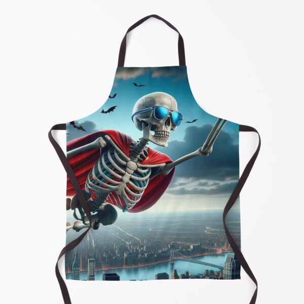 Item preview, Superhero skeleton flying over the city designed and sold by Club-Satini.