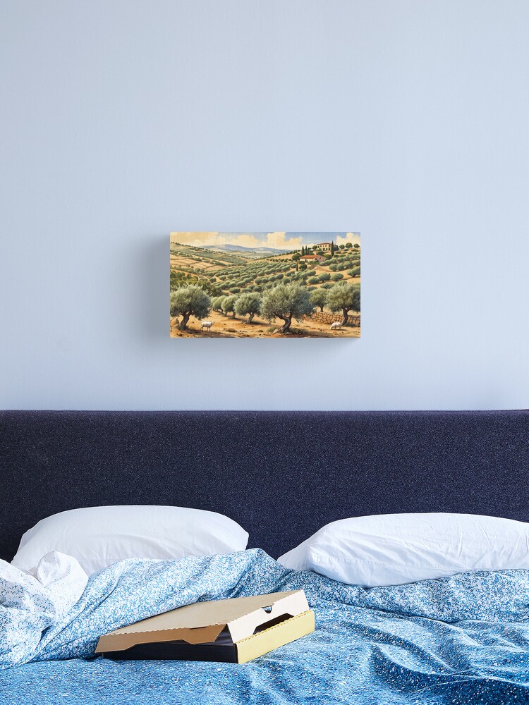 Thumbnail 2 of 3, Canvas Print, Vintage Art, Tuscan Olive Grove – Rolling Hills & Rustic Charm designed and sold by PixelsArtst.