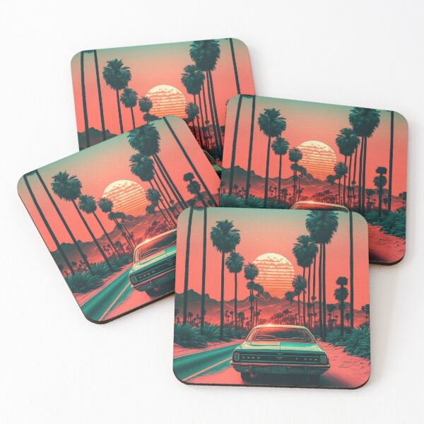 Item preview, Retro Sunset Drive Classic Car Artwork designed and sold by AdamesArtStudio.