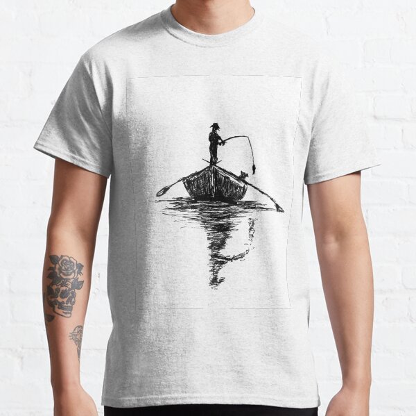 Vista previa del artículo con la obra «Solo pescando», diseñado y vendido por MbArtStyleWorks.