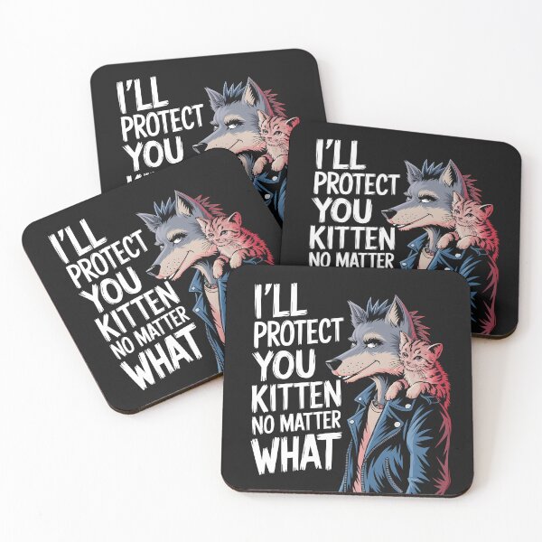 Item preview, I'll Protect You Kitten No Matter What Alpha Punk Wolf Meme  designed and sold by Pawel Oska.
