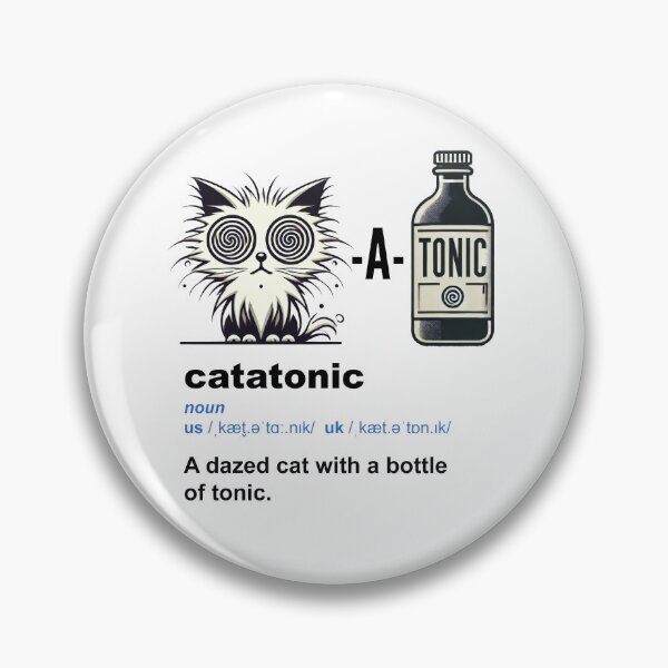 Item preview, Catatonic - a dazed cat with a bottle of tonic designed and sold by XYZish.