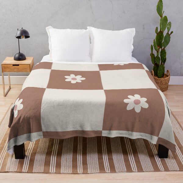 Item preview, Daisy grid - mocha mousse and cream designed and sold by wackapacka.