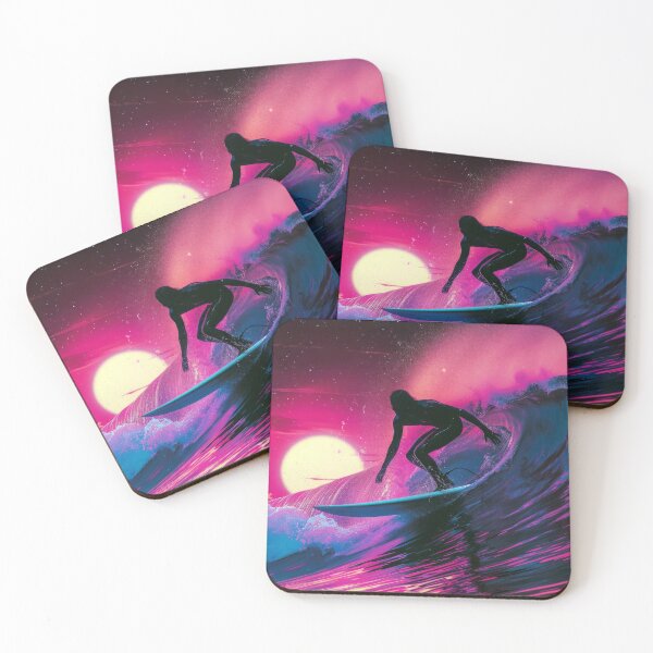 Item preview, Surfer at Sunset Retro Neon Style designed and sold by AdamesArtStudio.