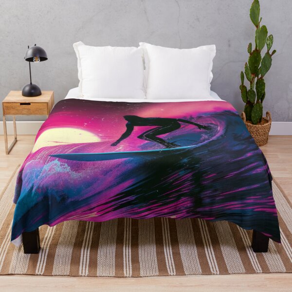 Item preview, Surfer at Sunset Retro Neon Style designed and sold by AdamesArtStudio.