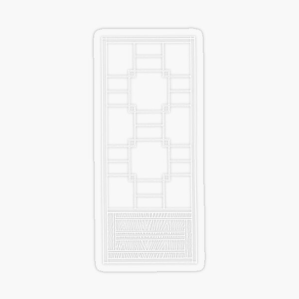 Japan Shoji Kumiko Edo White Pattern No.4 Transparent Sticker