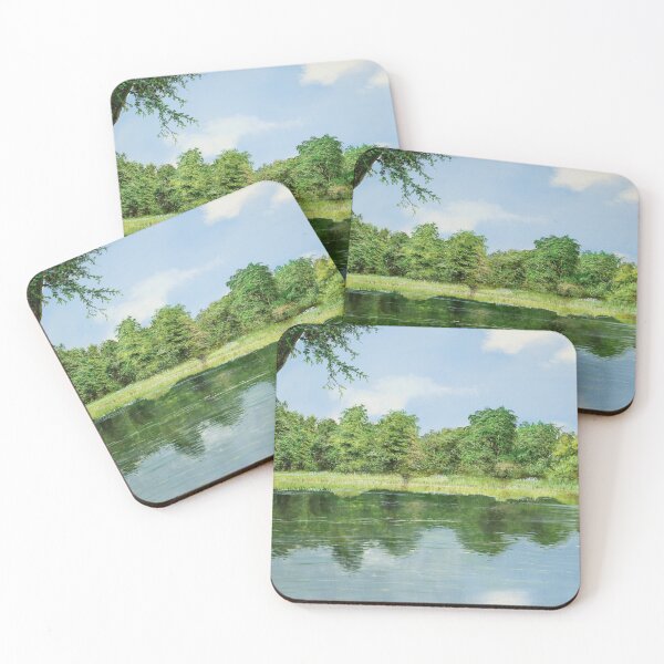 Item preview, Tinted mirror - a park in summer with a lake designed and sold by art paintings.