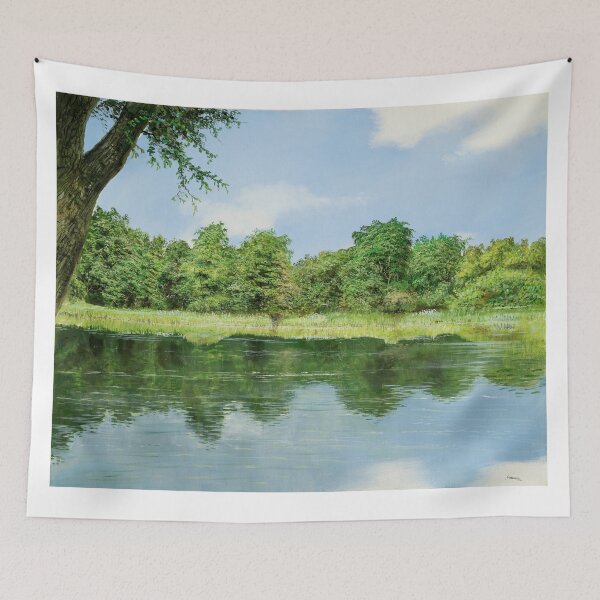 Item preview, Tinted mirror - a park in summer with a lake designed and sold by art paintings.