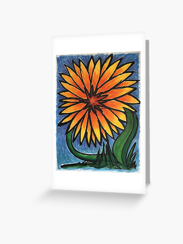 Thumbnail 1 of 2, Greeting Card, Whimsical Flower designed and sold by corpin17.