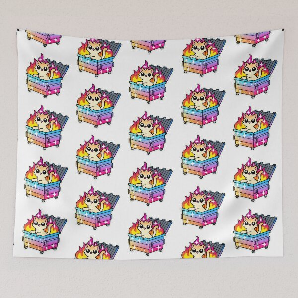 Item preview, Dumpster fire kitty designed and sold by MellowPeach.