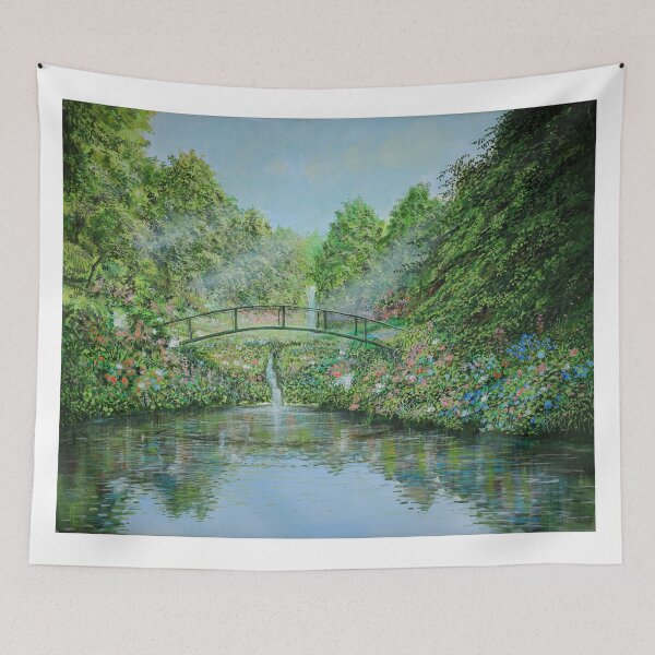 Item preview, In the garden - a park with a bridge designed and sold by art paintings.