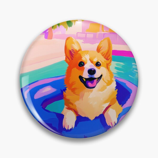 Item preview, Poolside Corgi designed and sold by lostinpixels.