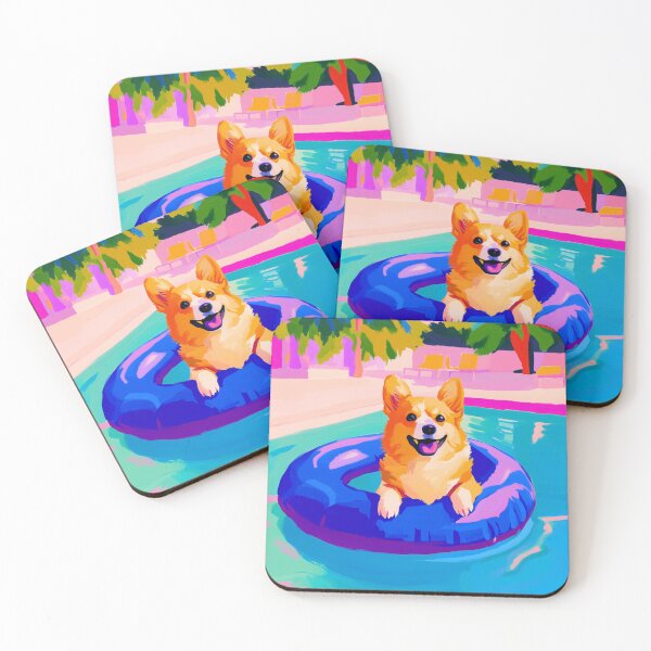 Item preview, Poolside Corgi designed and sold by lostinpixels.