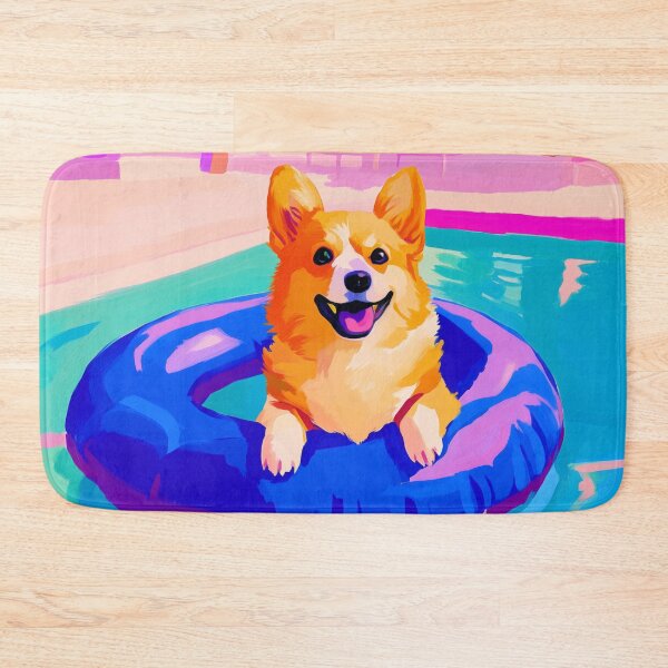 Item preview, Poolside Corgi designed and sold by lostinpixels.
