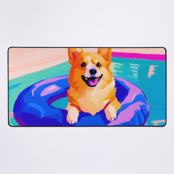 Item preview, Poolside Corgi designed and sold by lostinpixels.