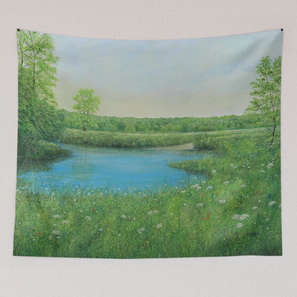 Item preview, Nature Clock - summer landscape with many flowers and grasses designed and sold by art paintings.