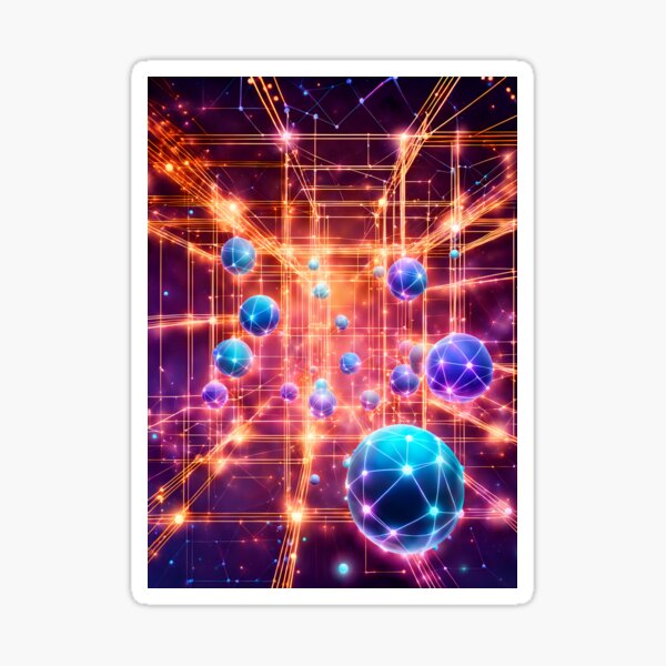 Interconnected luminous spheres Sticker