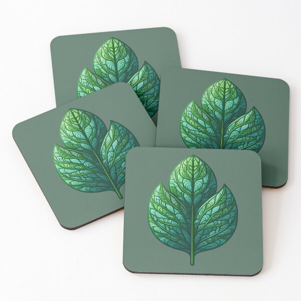 Item preview, Green leaf with modern pattern designed and sold by Heidi25L.