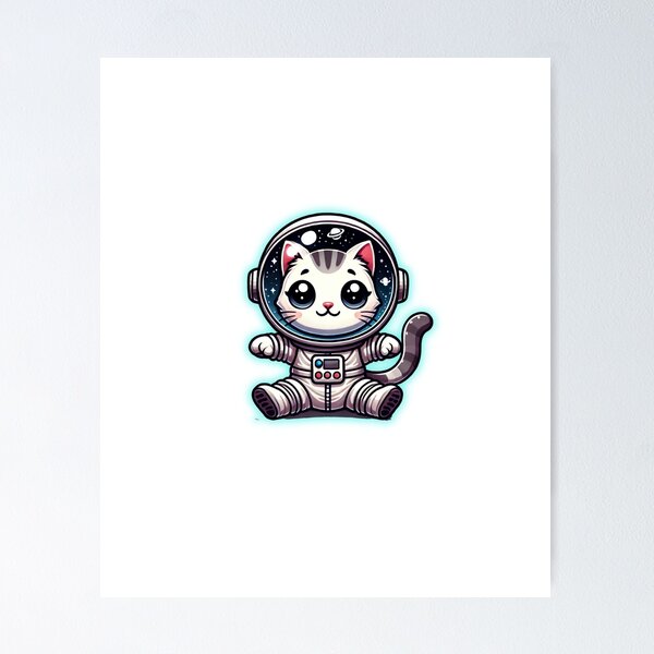 Item preview, Cat-astronaut – Cute Astronaut Cat Floating in Space designed and sold by Radenko92.