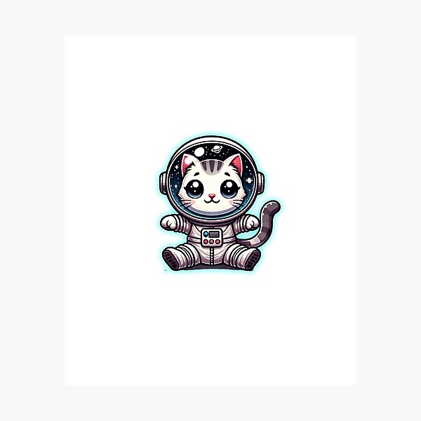 Item preview, Cat-astronaut – Cute Astronaut Cat Floating in Space designed and sold by Radenko92.