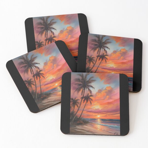 Item preview, Sunset Beach Tropical Palm Tree designed and sold by Fateh-Kro ⭐⭐⭐⭐⭐.