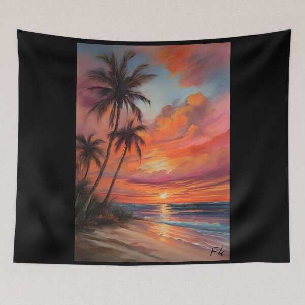 Item preview, Sunset Beach Tropical Palm Tree designed and sold by Fateh-Kro ⭐⭐⭐⭐⭐.
