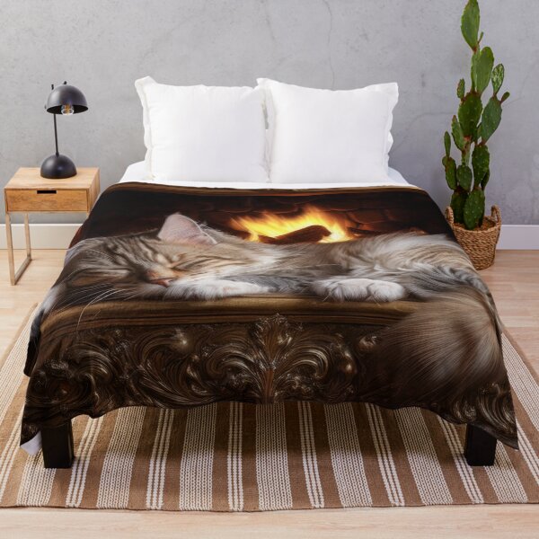Item preview, Sleeping Cat At Fireplace designed and sold by Mythos57.