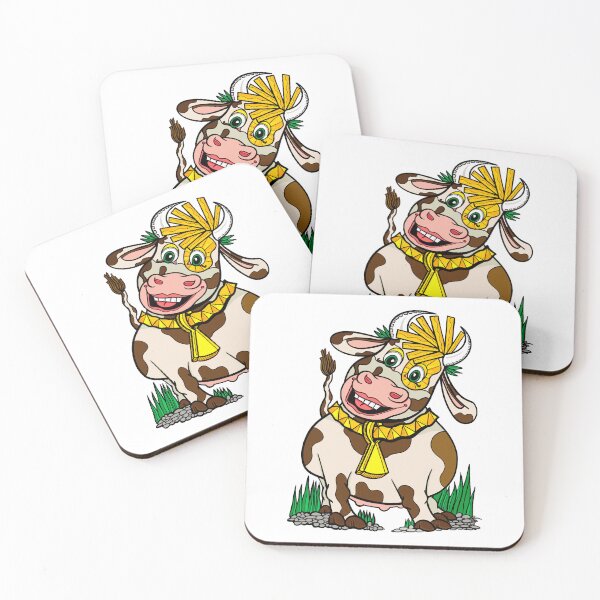 Item preview, MooCow 3000 – Friendly Robot Cow with Gold Collar & Bell designed and sold by DanielleJScott.com.